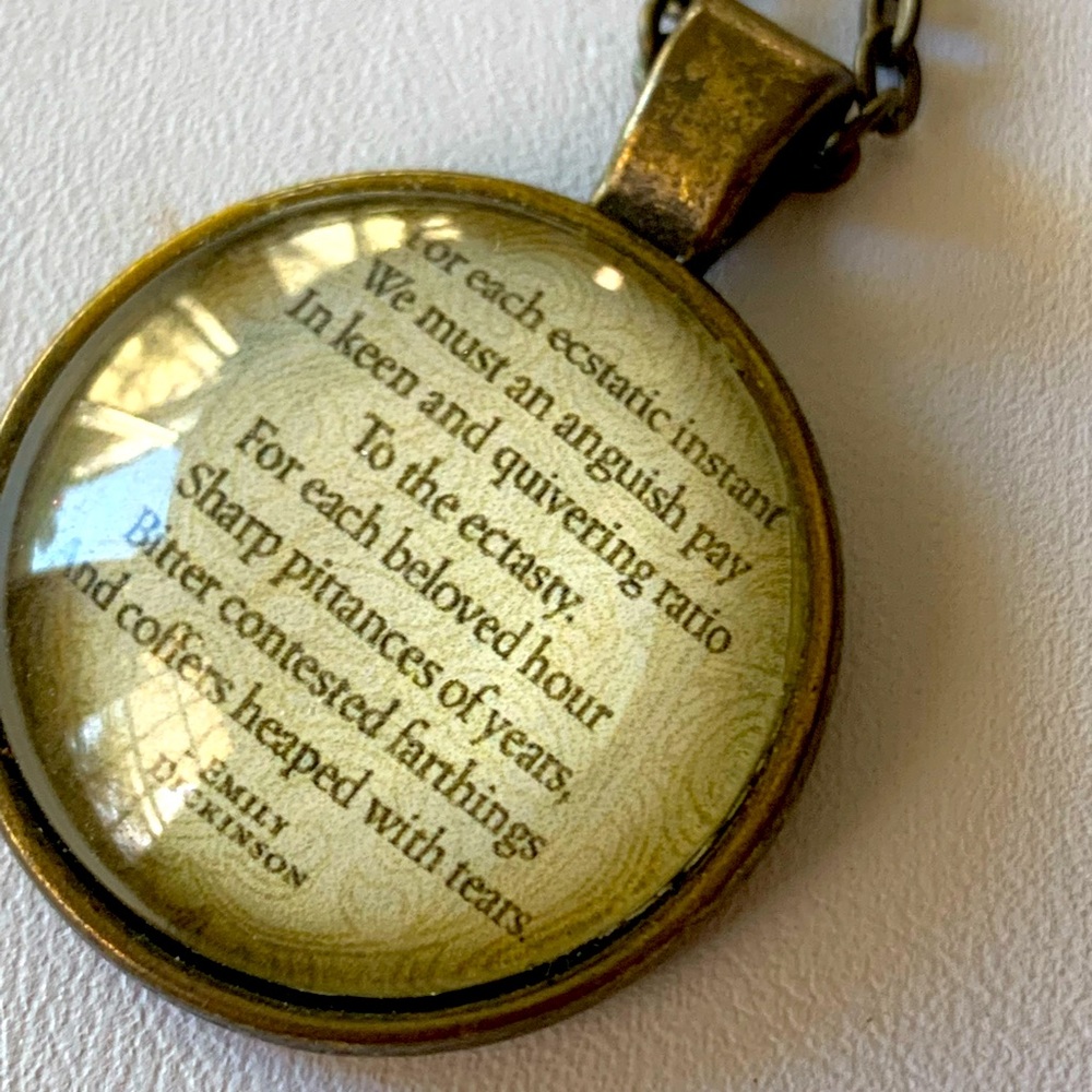 Emily Dickinson quote necklace